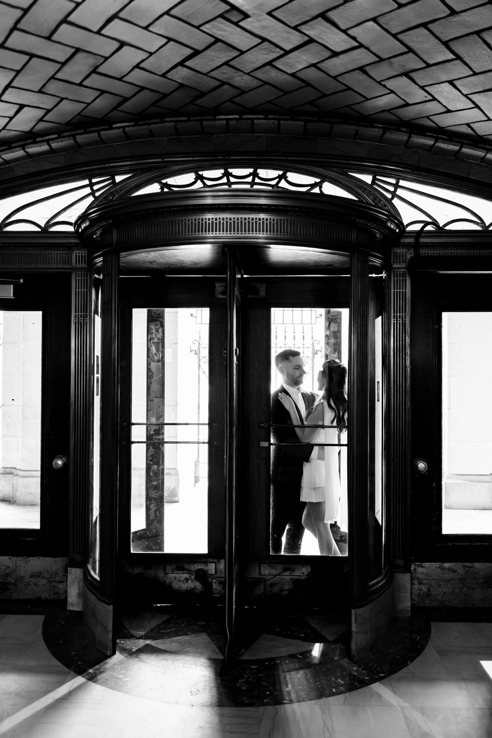 Timeless Hartford City Hall engagement portraits  captured by Allison Barrett a Connecticut & RI wedding and engagement photographer.