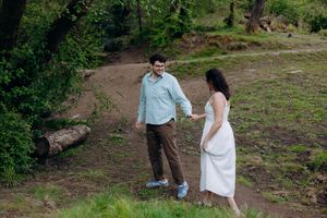 Outdoor couples photoshoot in Gloucestershire Forest of Dean with documentary wedding photography style.