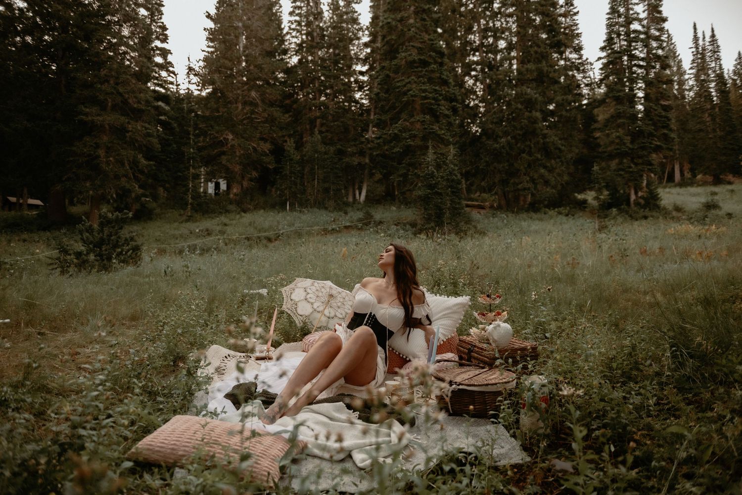 Outdoor Boudoir Photoshoot in Big Cottonwood Canyon.