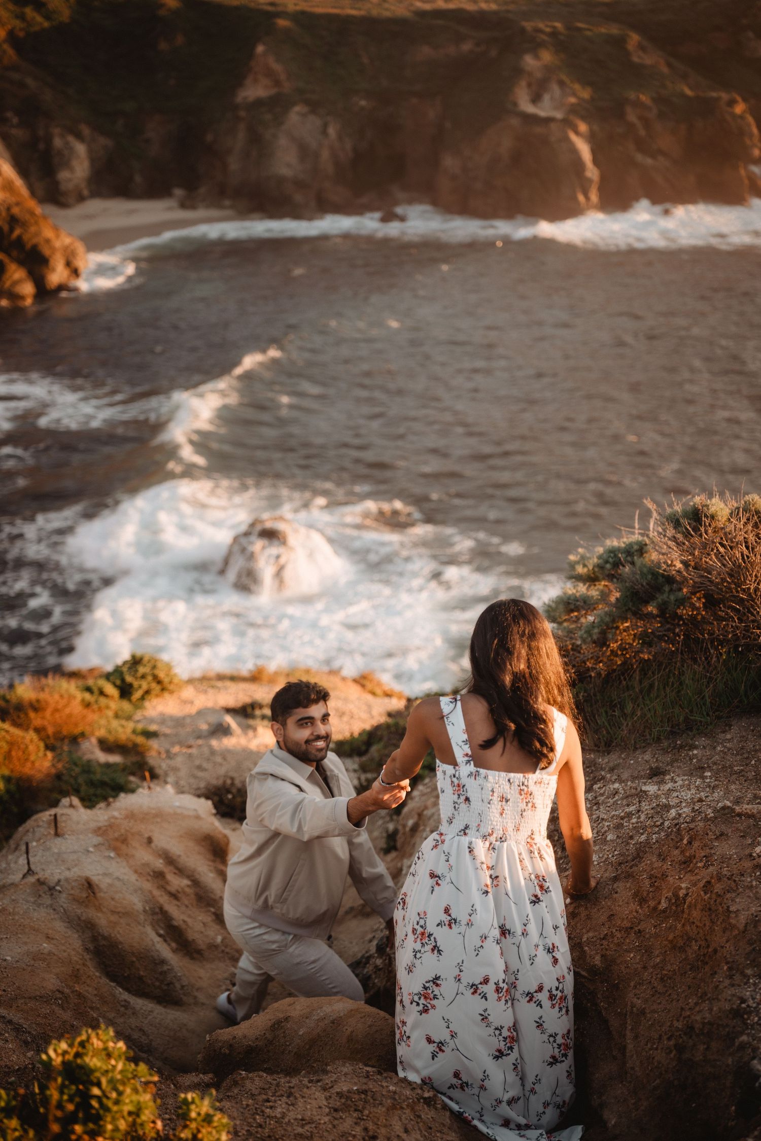 engagement photos in big sur proposal
