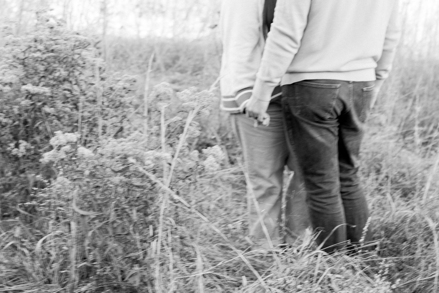 holding hands in field