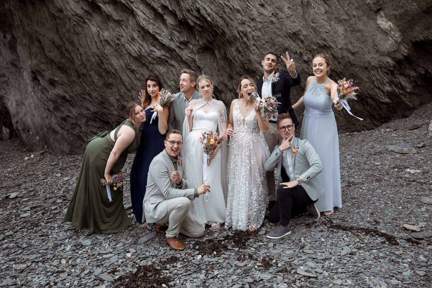 Devon wedding photographer beach wedding