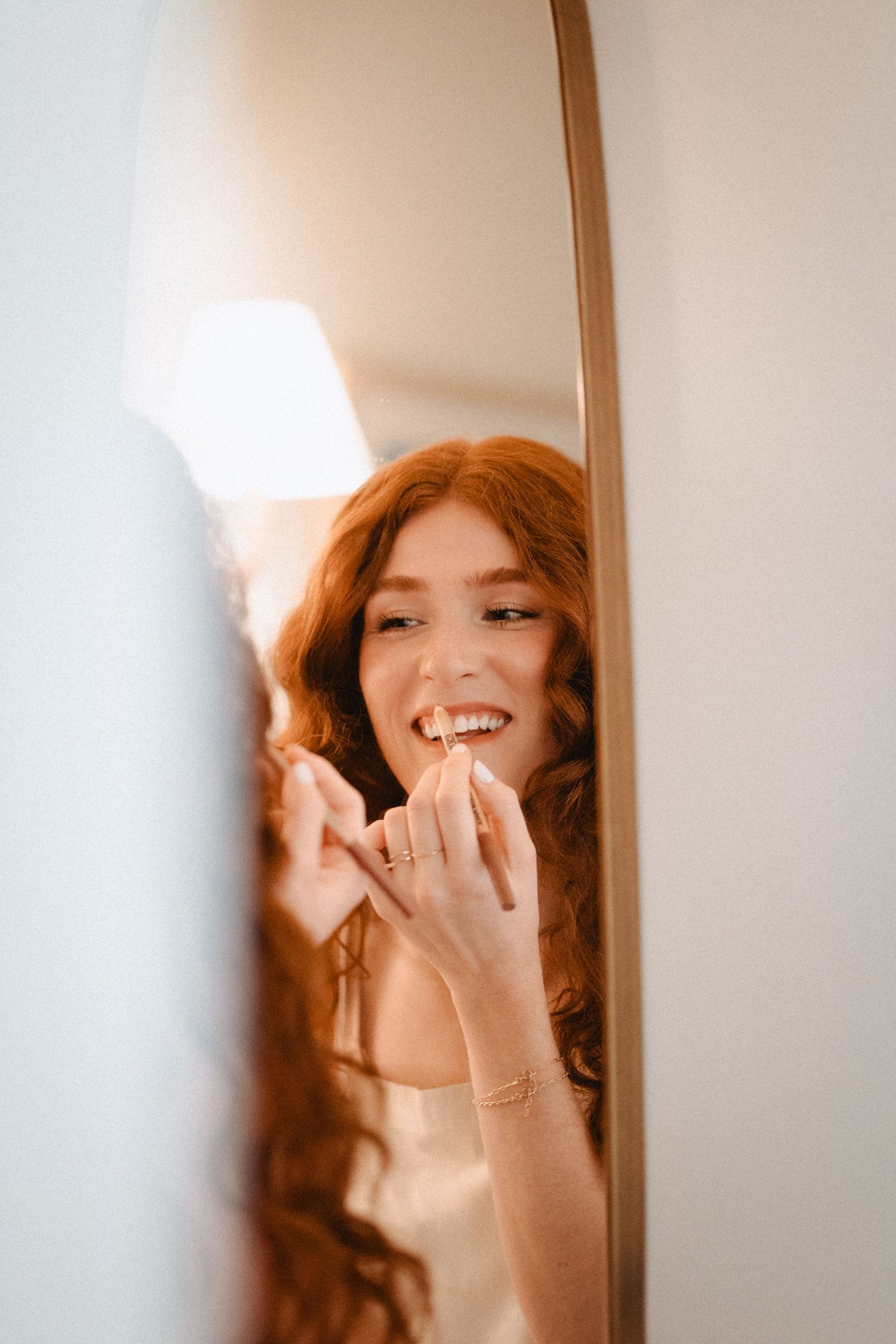 bride getting ready for romantic Big Sur elopement