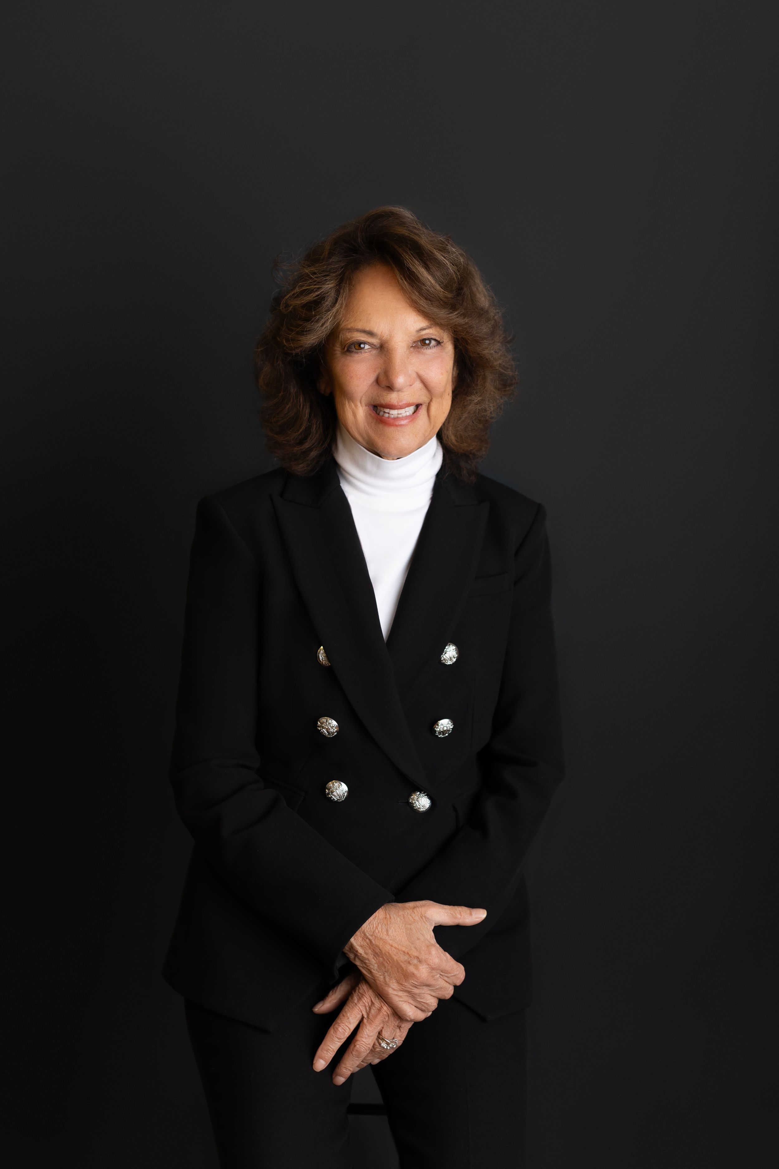 studio portrait series showing someone in a black blazer and white top. Headshot & Branding NJ Photographer