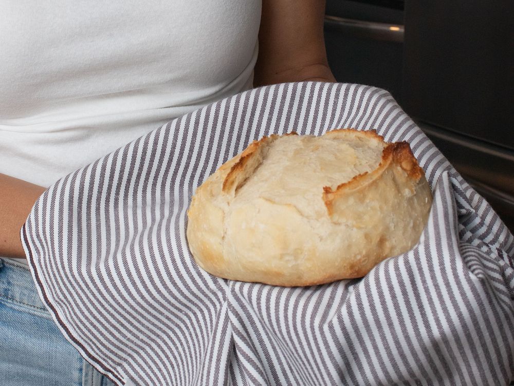 Artisan bread loaf in Strongsville for branding photos.