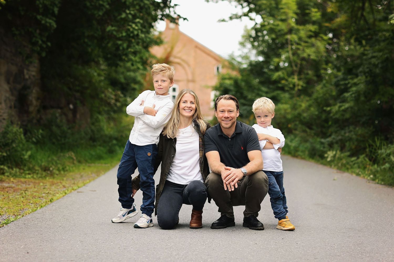 Familiefotografering utendørs i Bærum