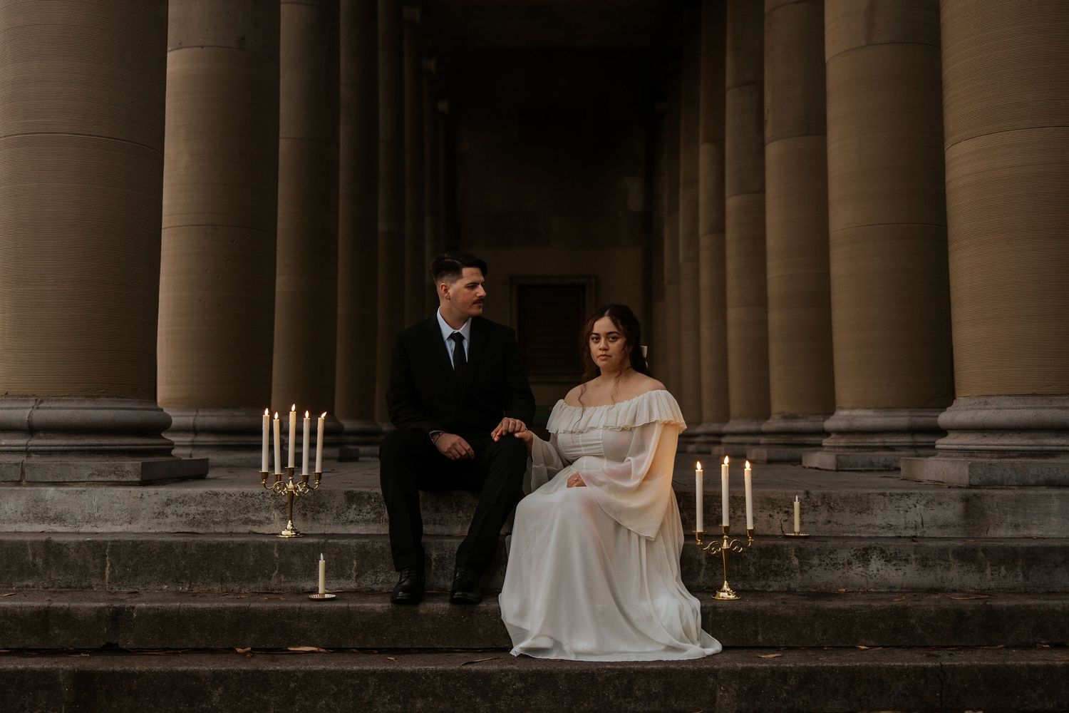 engagement photoshoot of a couple at music concourse in golden gate park