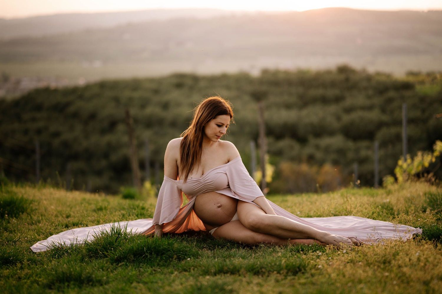 fotografia maternity al tramonto
