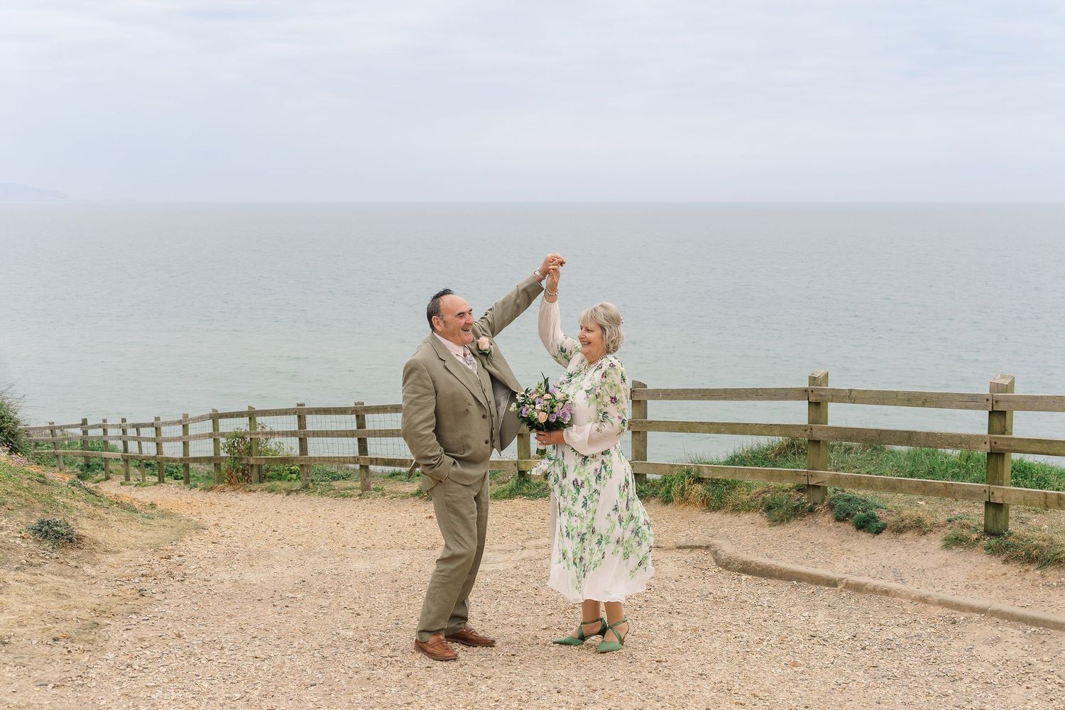 Barton on sea cliff top senior wedding