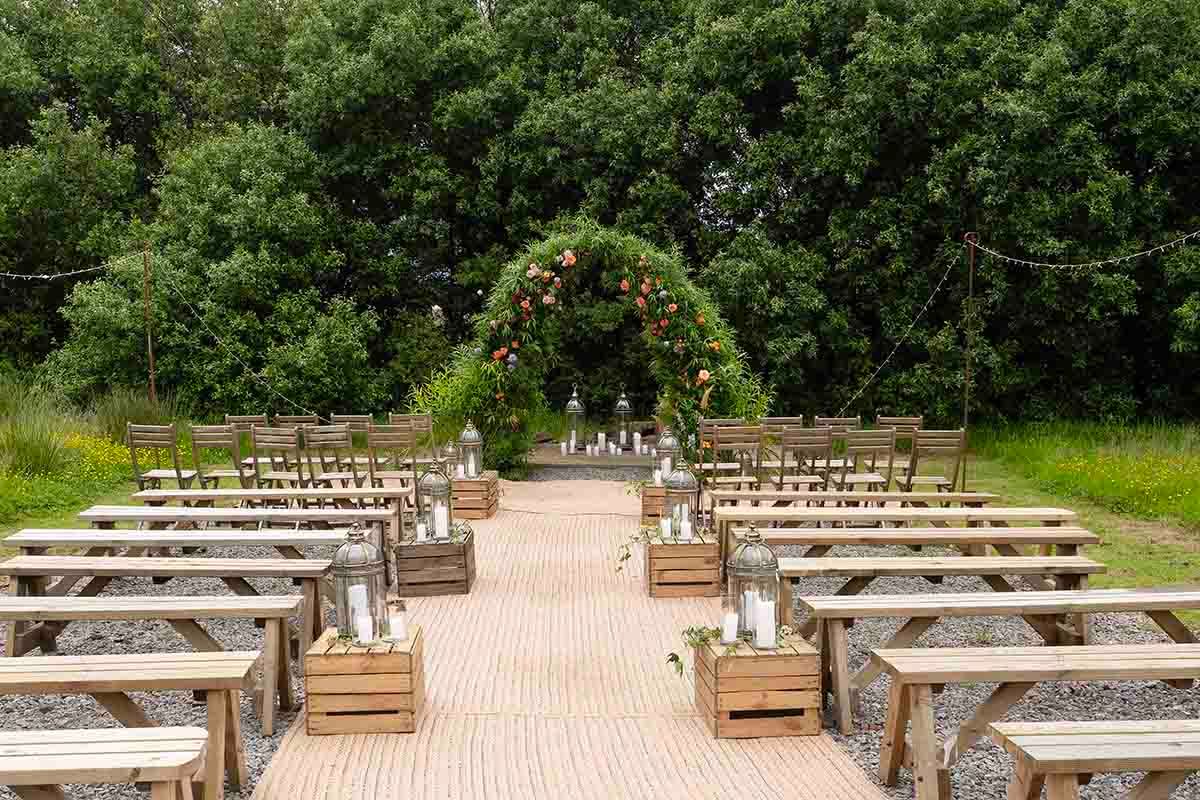 Festival-style wedding atmosphere at The Den at Four Acre near Wigton, photographed by Stephen Rowell Photography