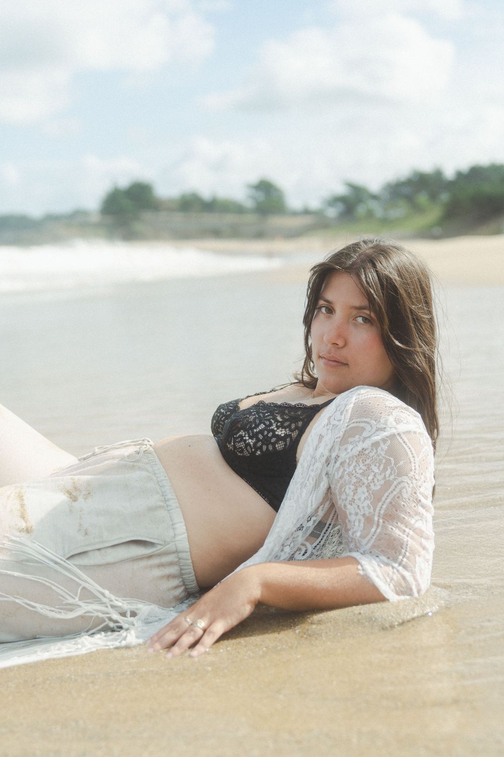 Séance photo portrait femme plage bretagne