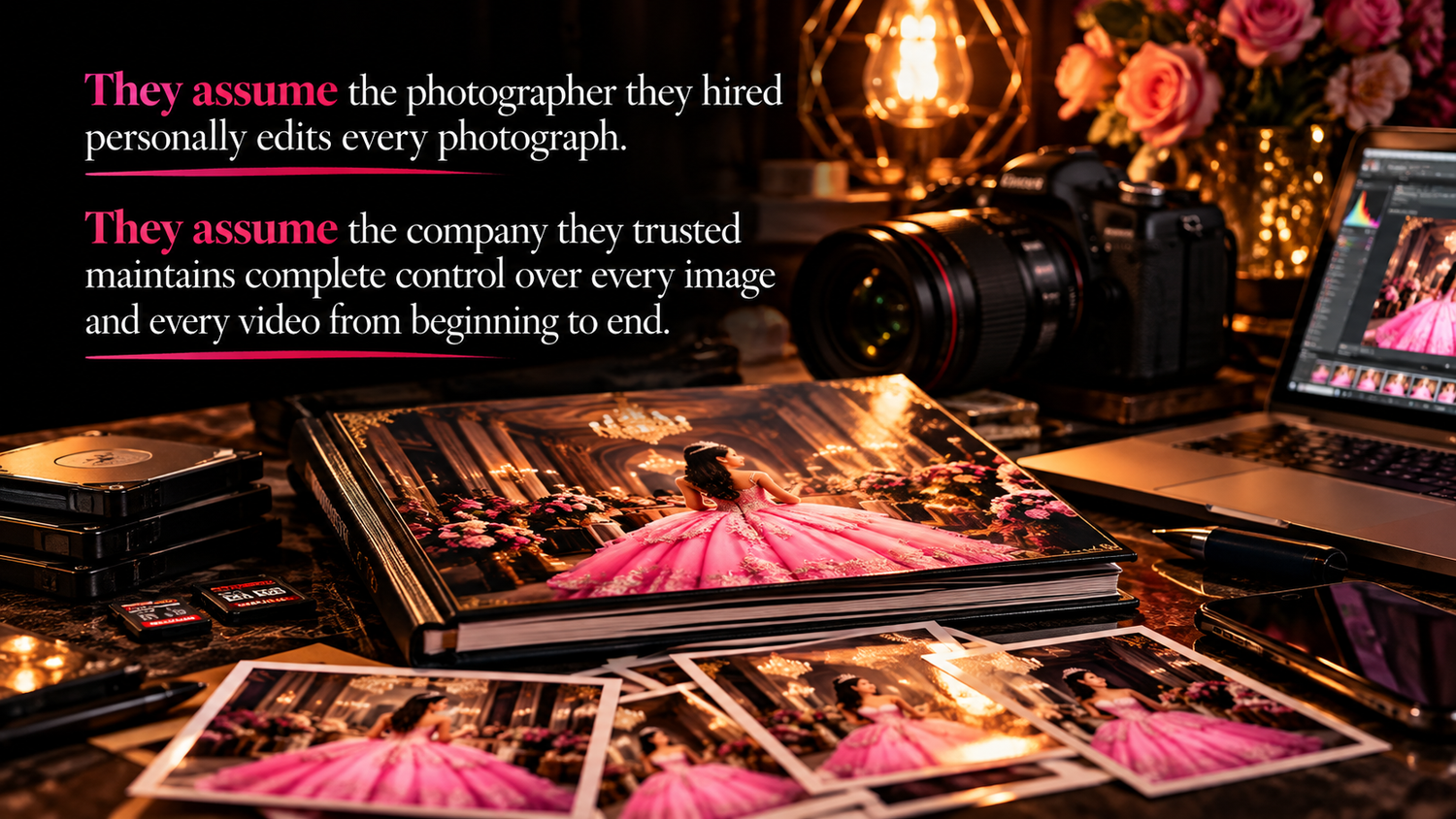 Quinceañera editing workflow questions help DFW families learn whether their photographer edits images personally or sends the work outside.