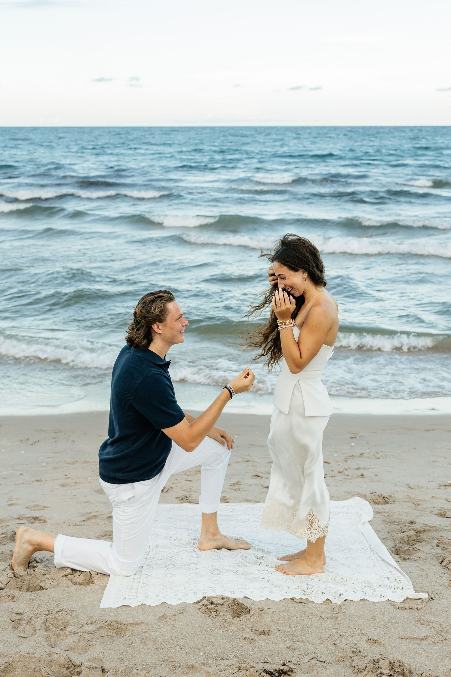 Beach surprise proposal in Florida. Jacksonville Proposal Photographer, Jacksonville Beach Proposal Photographer - Lindsay McDow Photography