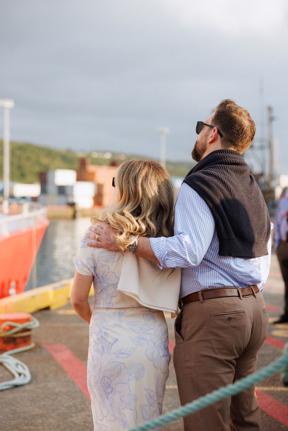 Wedding welcome party sailing along the coast of Newfoundland by documentary wedding photographer Kaitlyn Yvette