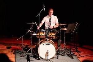 Live drum performance photographed during the St Alban’s music recital in Pretoria.