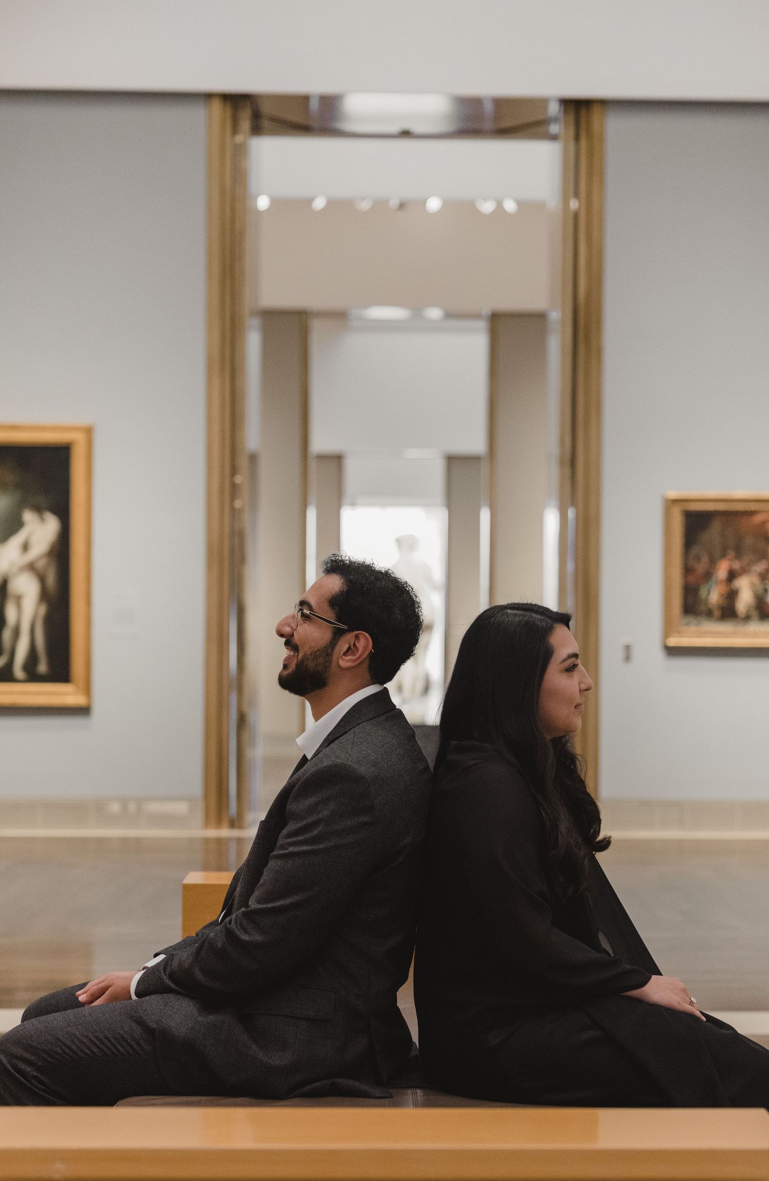 MFA Houston proposal and engagement photography at the Museum of Fine Arts, Houston