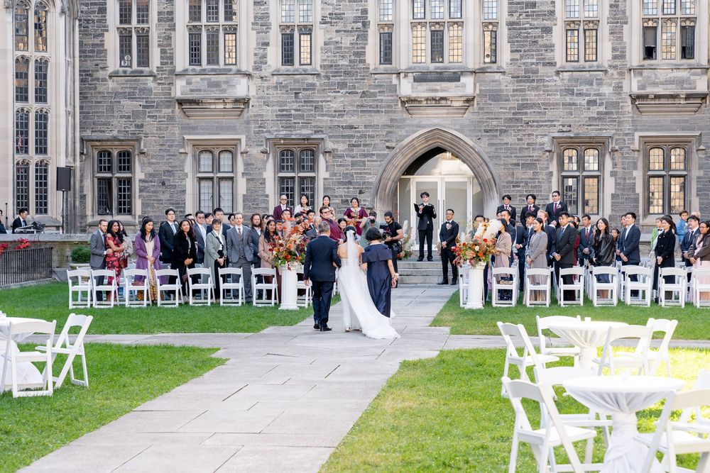 outdoor ceremony at Hart House Quad
