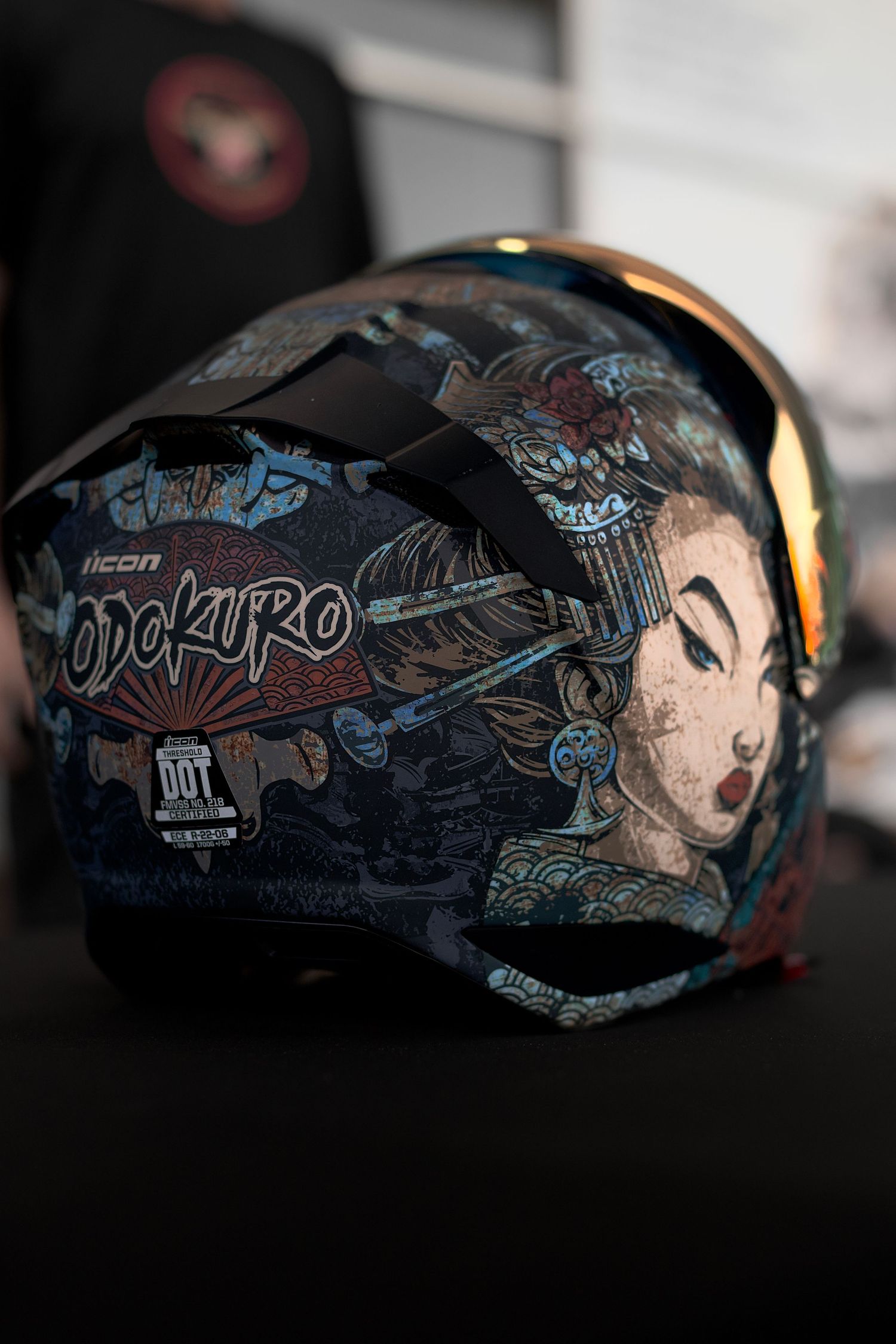 Icon Odokuro helmet back view