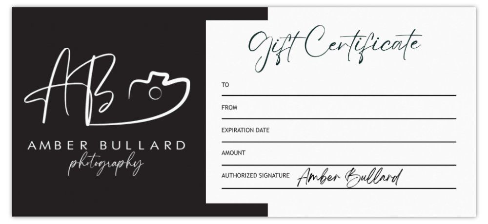 Professional photography business letterhead design with decorative camera icons and signature.