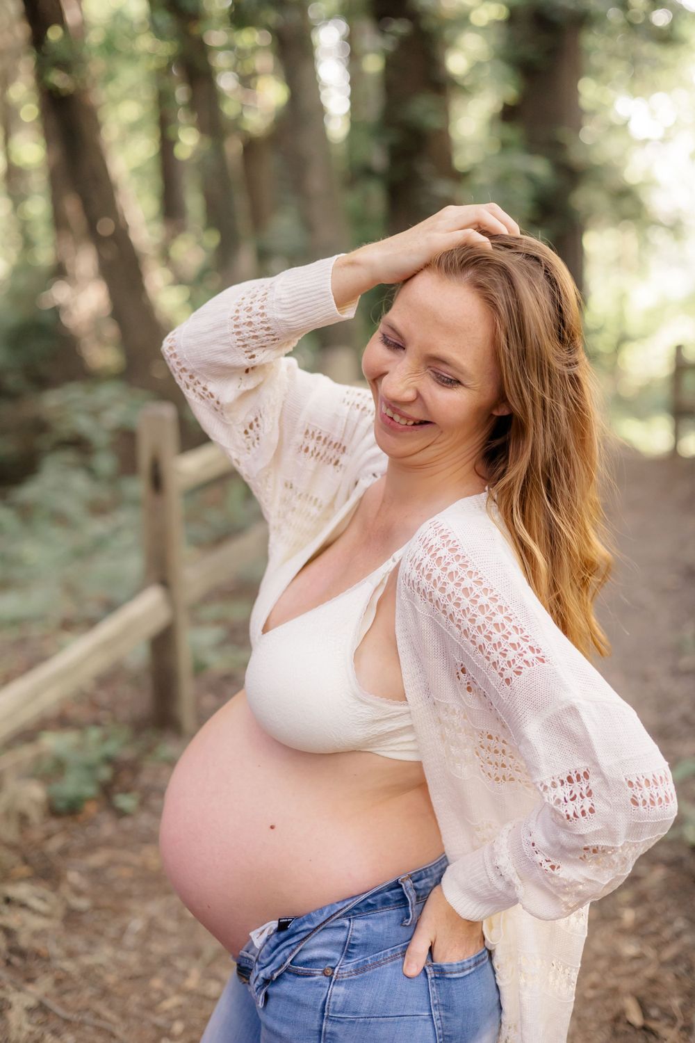 maternity session in the redwood trees of Sonoma County.