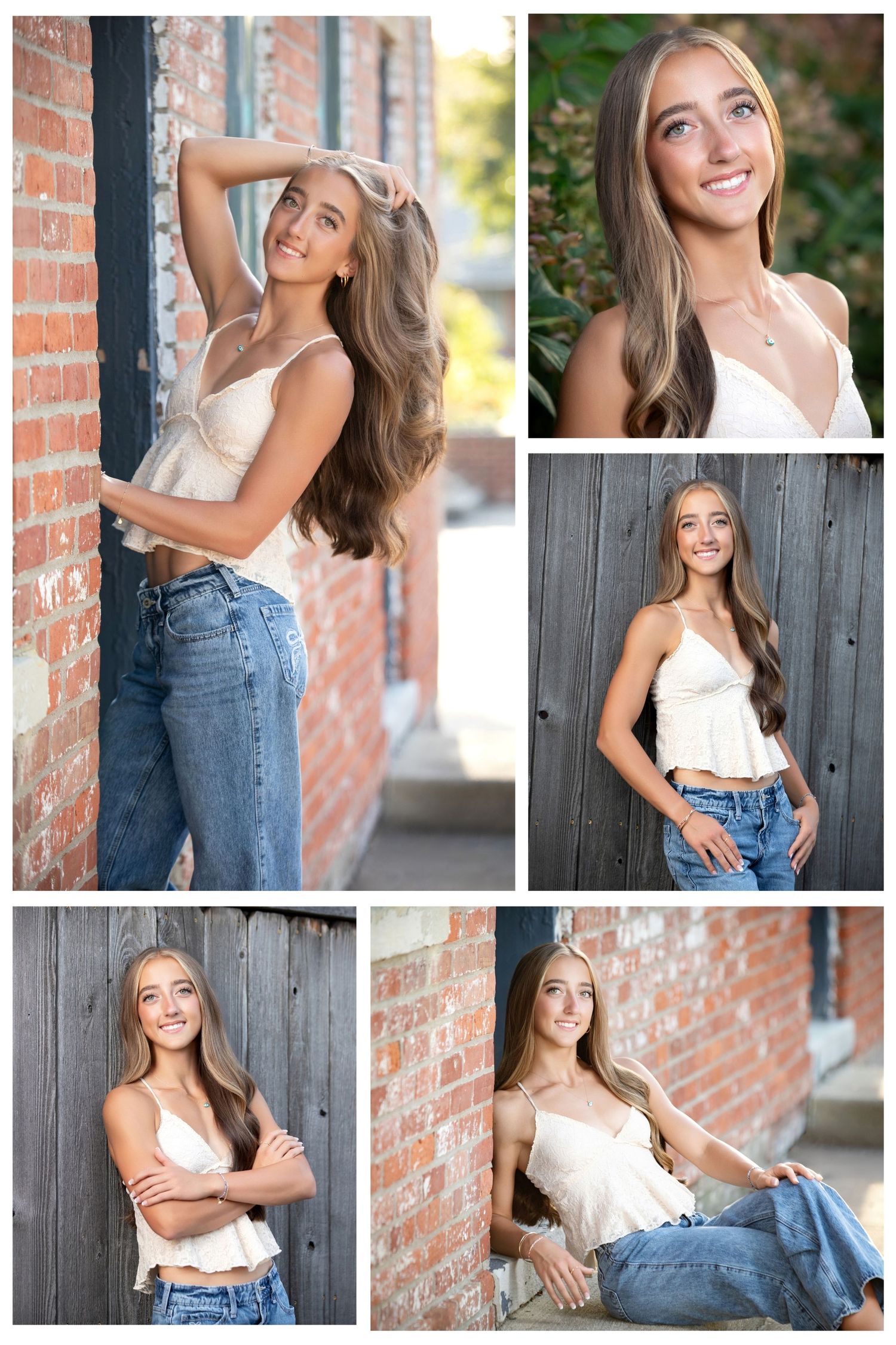 Olentangy Liberty senior pictures in Uptown Westerville featuring brick walls, urban textures, and stylish outdoor portraits.