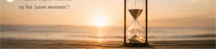Golden hourglass on a serene beach at sunset, symbolizing the concept of perfect timing and patience.
