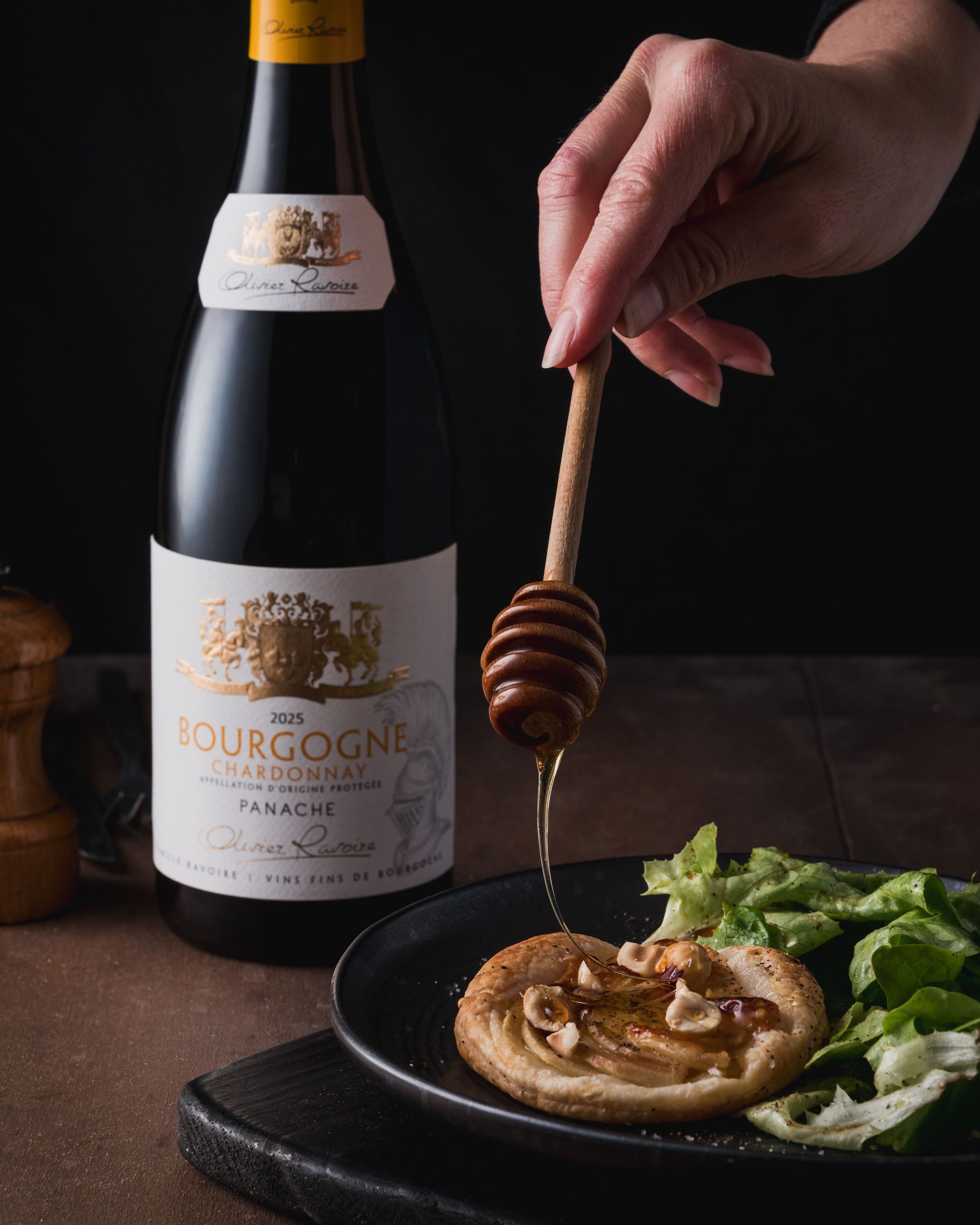 Extrait d'un shooting accord mets/vin pour le Vin Ravoire par la photographe culinaire Mélanie Rousselle