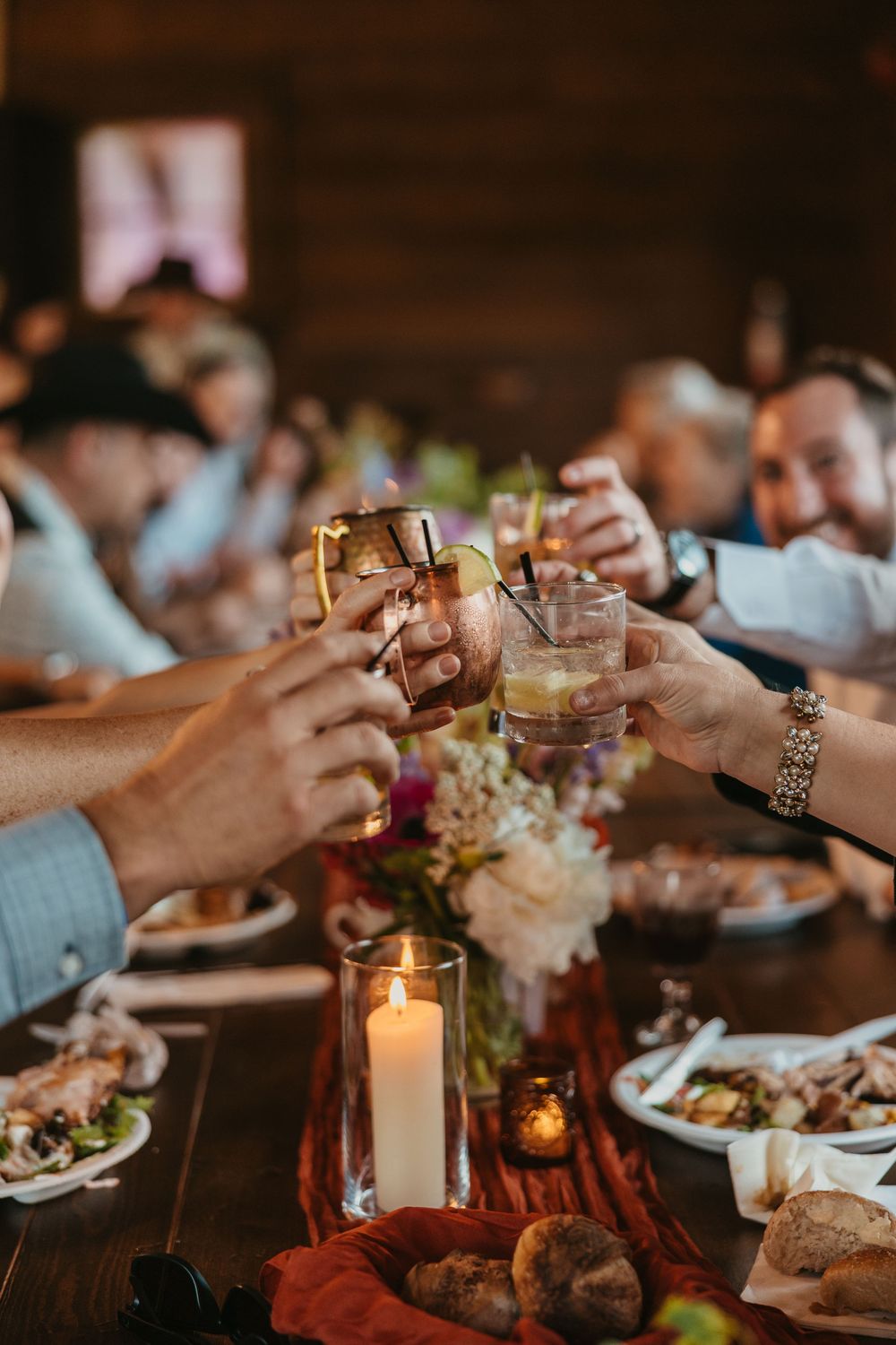 Cheers at Copper Rose Ranch in Paradise Valley captured by Pray, Montana Wedding Photographer Sabrina Marie Photography