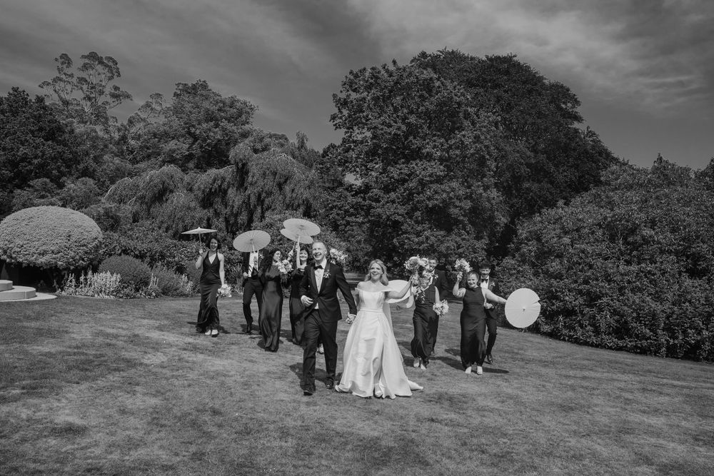 Bridal party photos at Deer Park in Devon