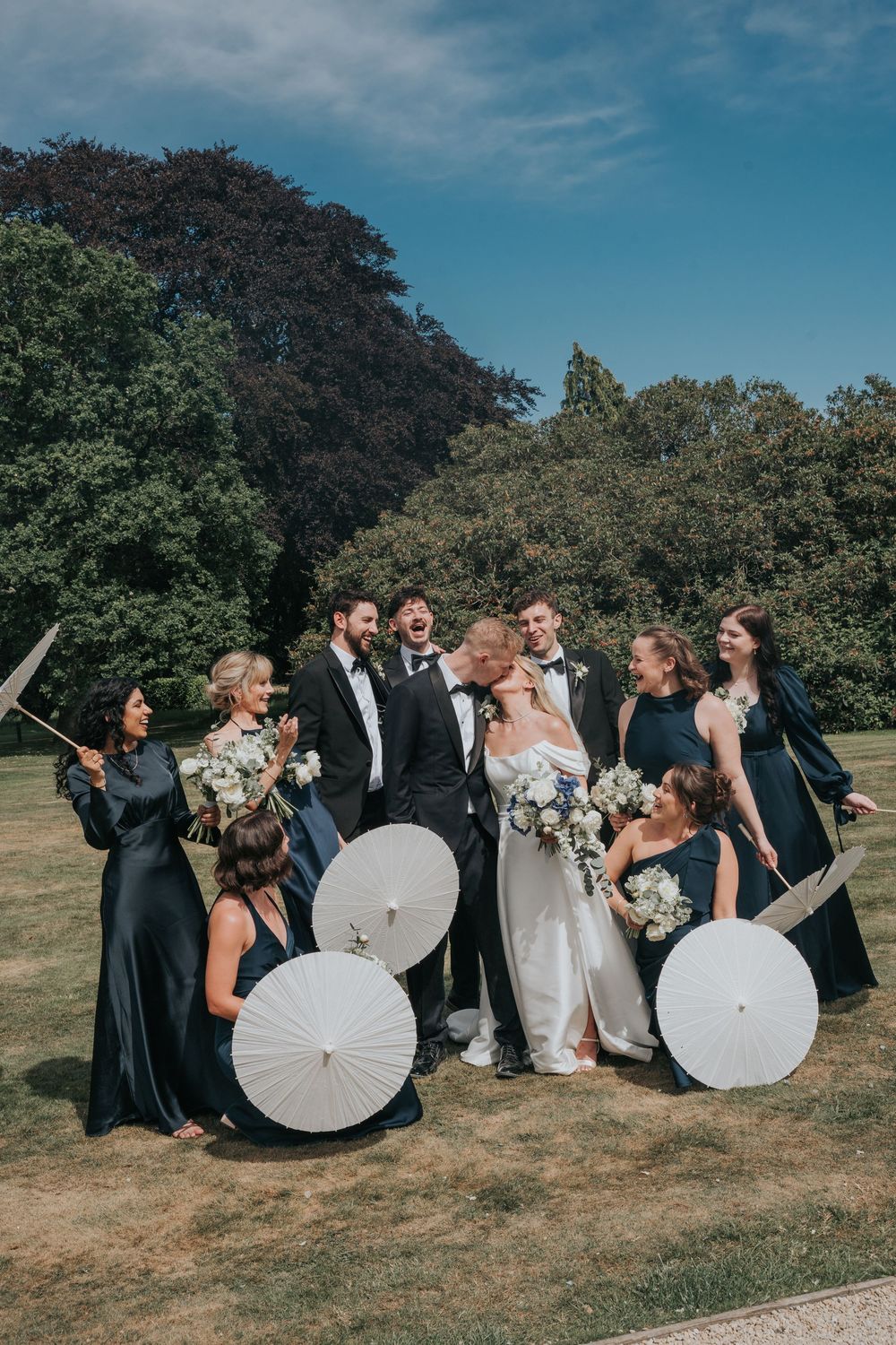 Bridal party photos at Deer Park in Devon