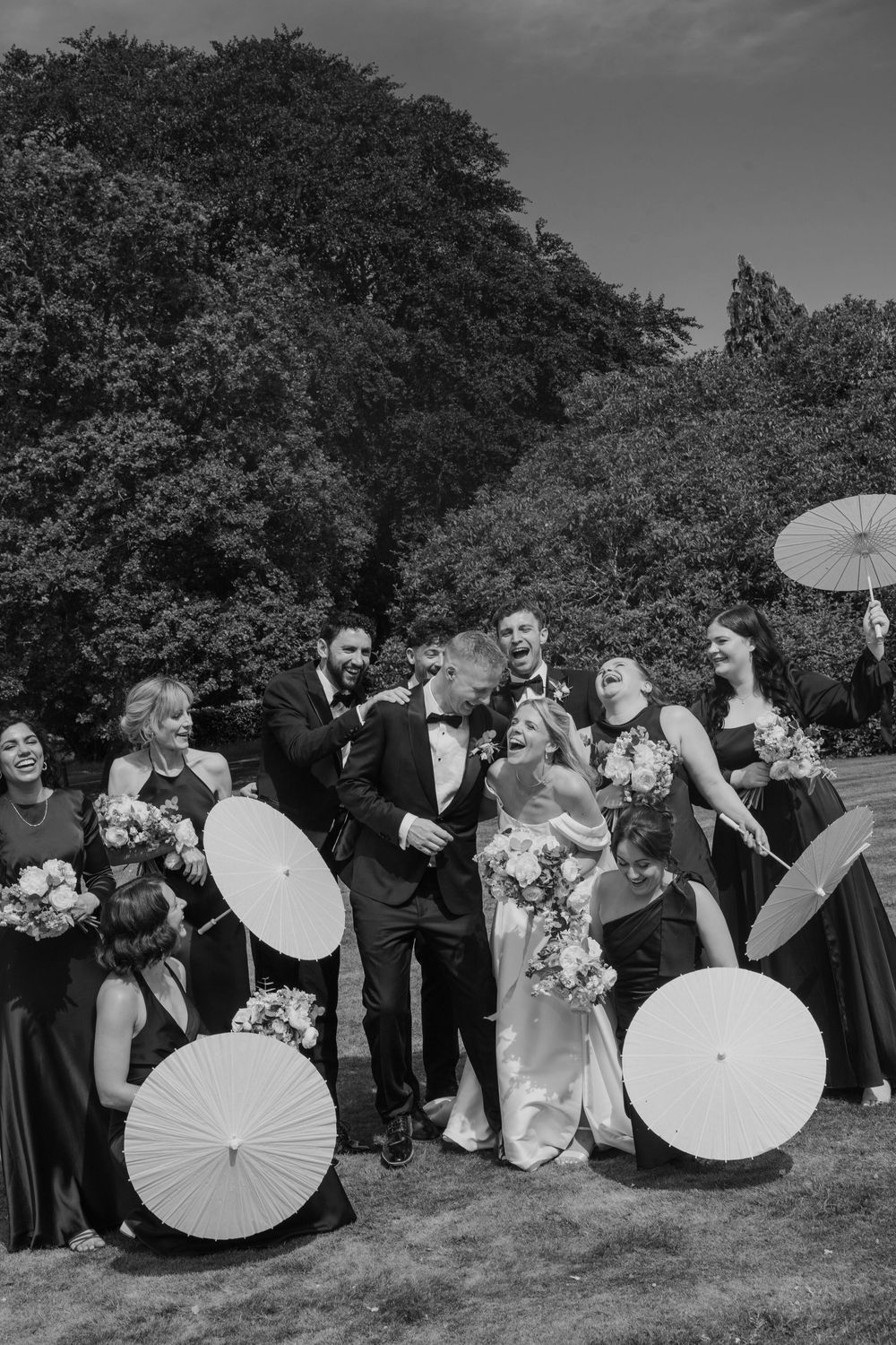 Bridal party photos at Deer Park in Devon