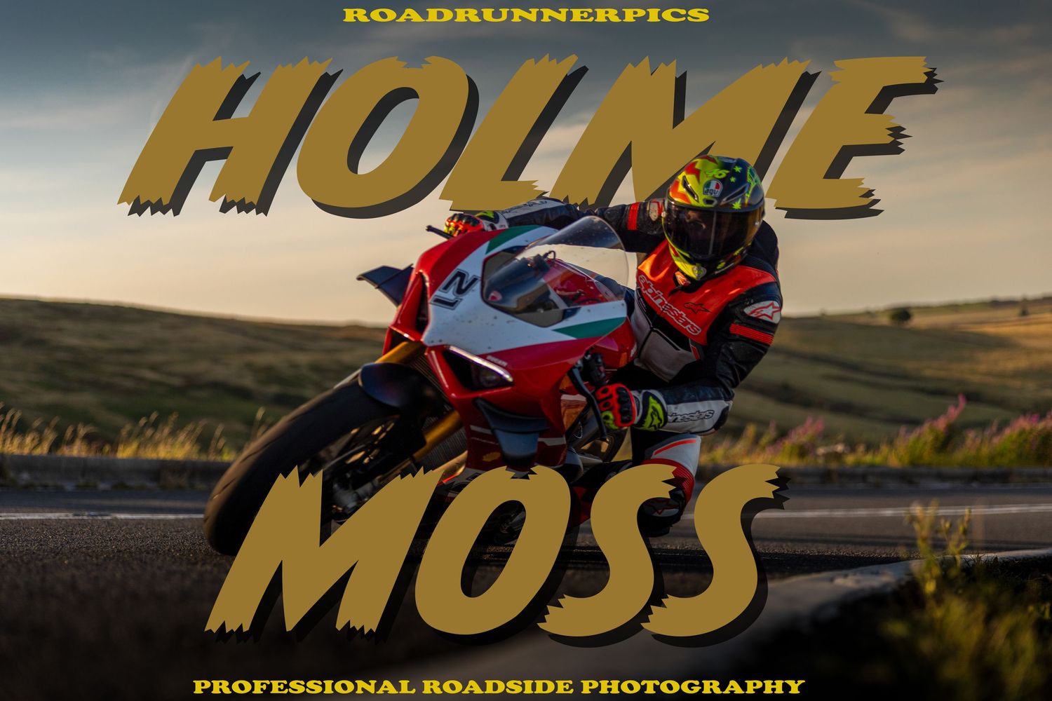 A motorcyclist rides a Monyash B5055 bike on a rural country road with another rider visible in the distance.