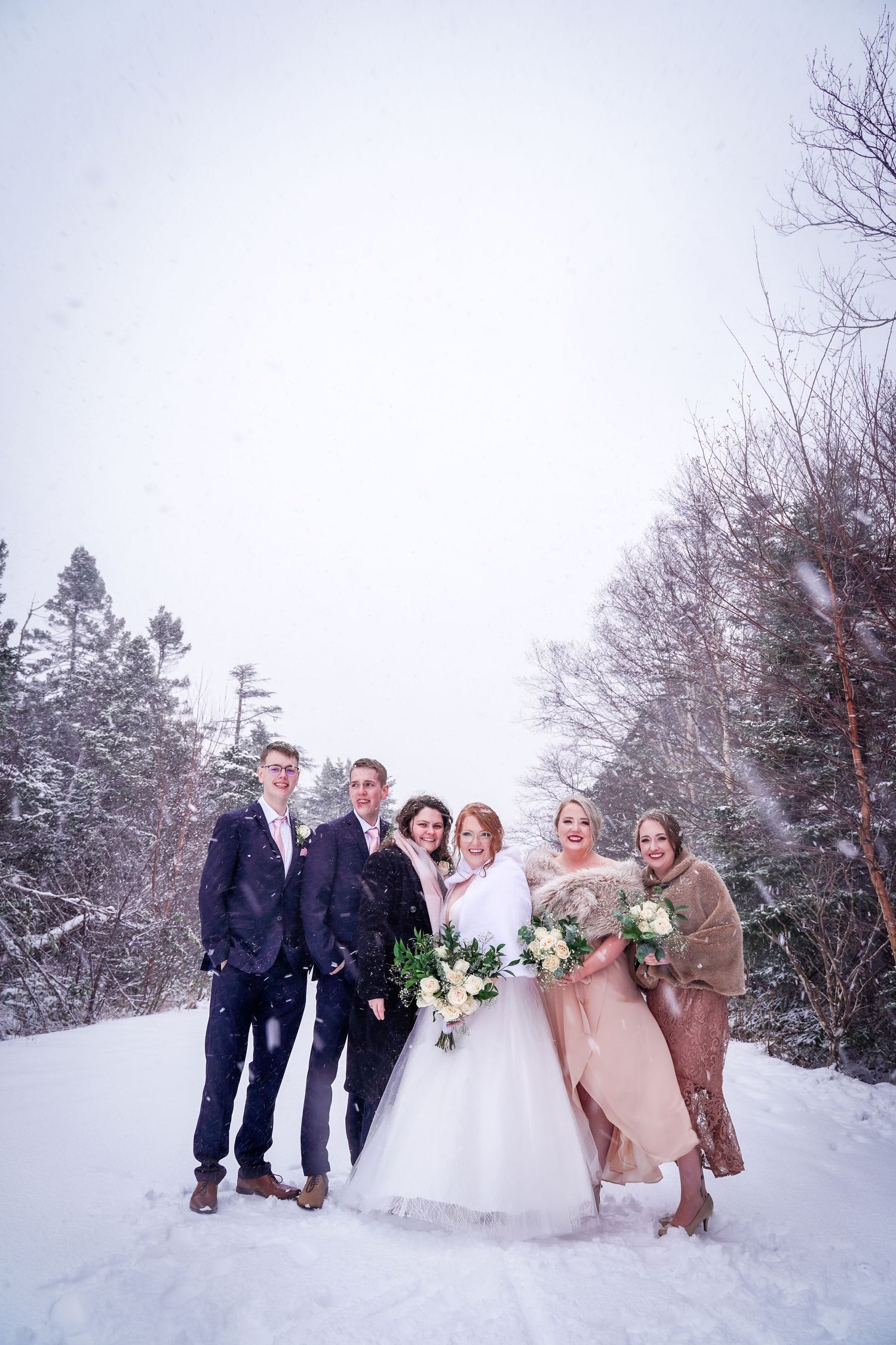 Winter wedding at The Manuels River Hibernia Interpretation Centre in snow, by the top Newfoundland wedding photographer