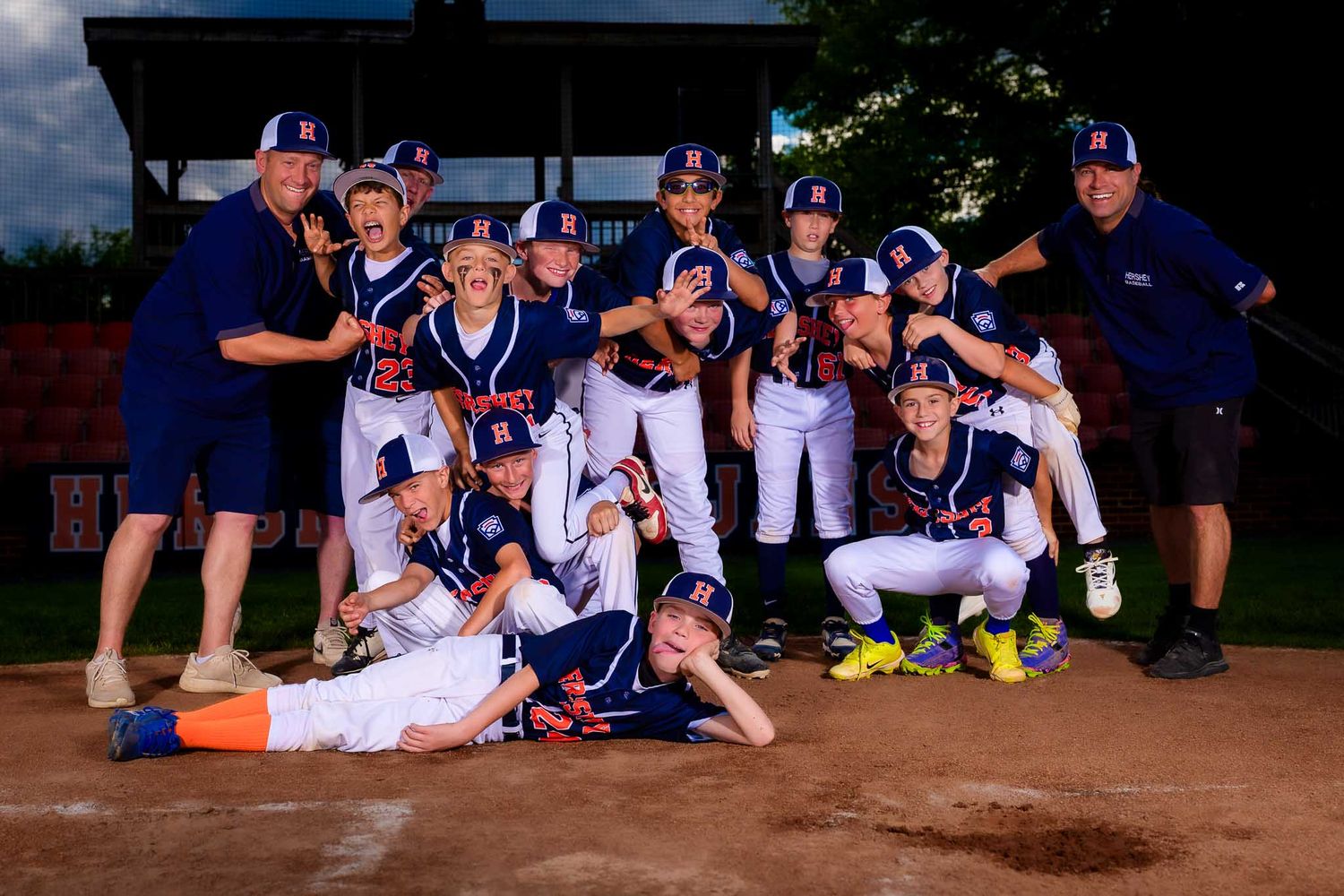 Hershey Little League All-Star team poses together at Memorial Field, by Deanna Fox, SportsFox Photography based in Hershey PA