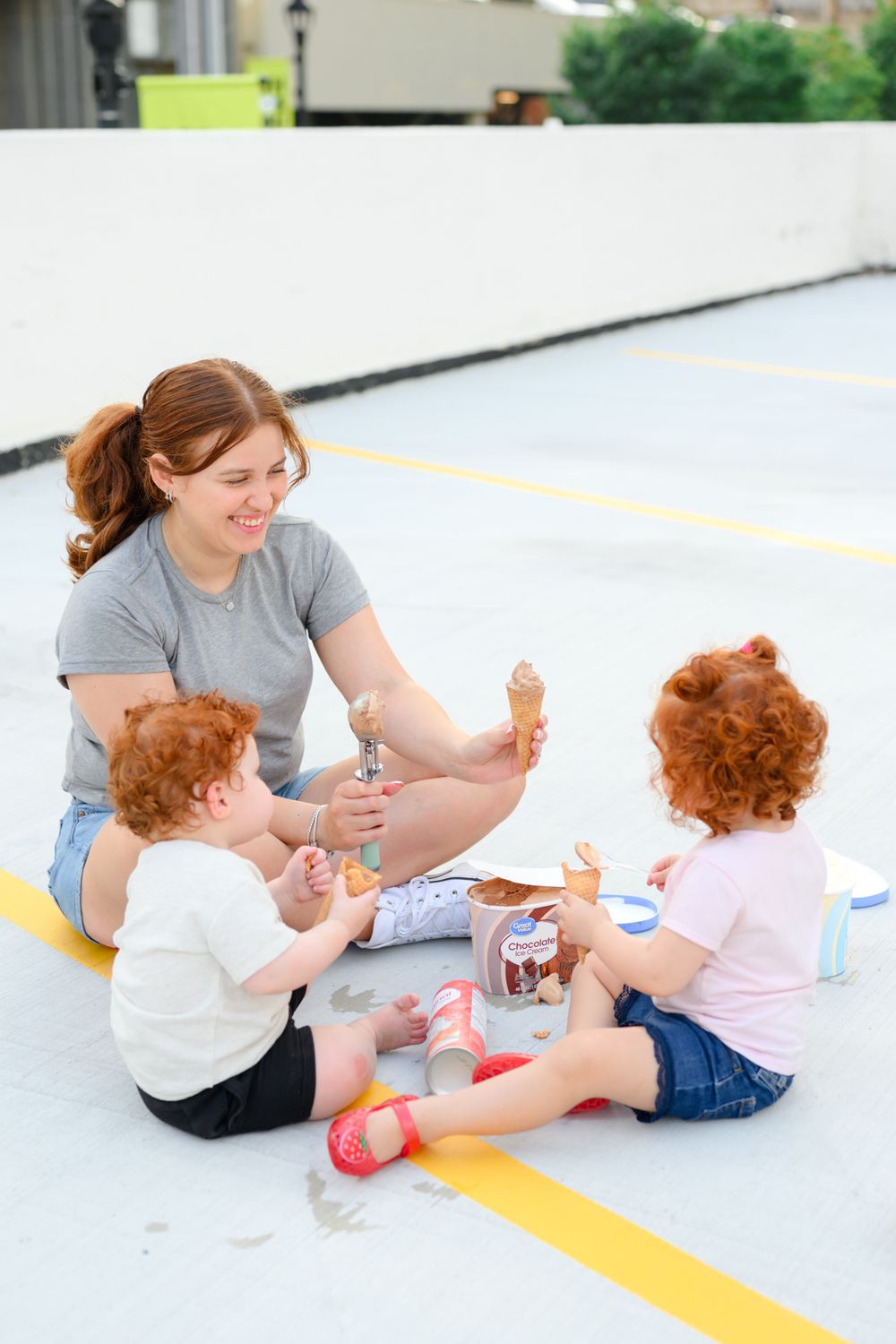 Lifestyle motherhood session in Lynchburg, Virginia capturing genuine hugs, laughter, and connection.