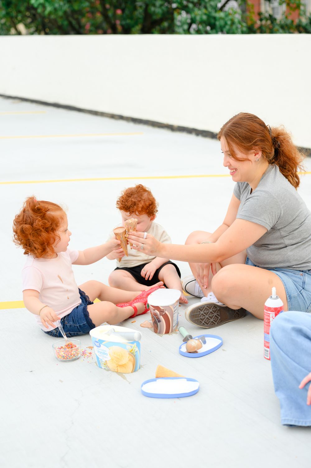 Lifestyle motherhood session in Lynchburg, Virginia capturing genuine hugs, laughter, and connection.