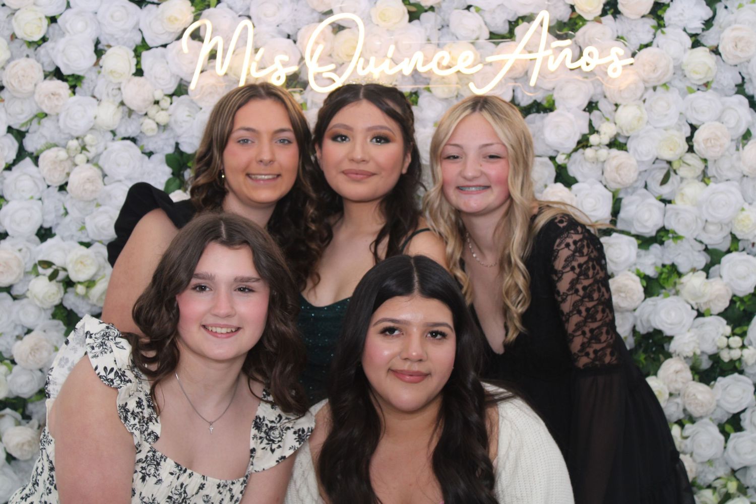 Luxury Quince photo booth rental featuring premium mirror photo booth with instant keepsake prints for Dallas Fort Worth receptions