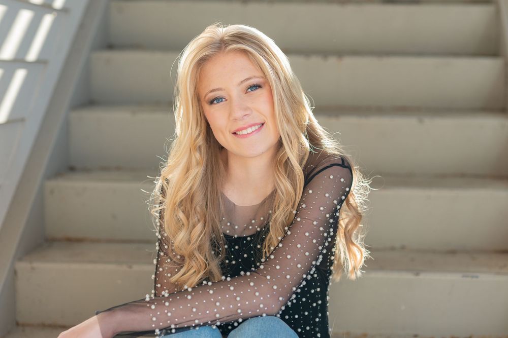 High school senior portrait in urban setting