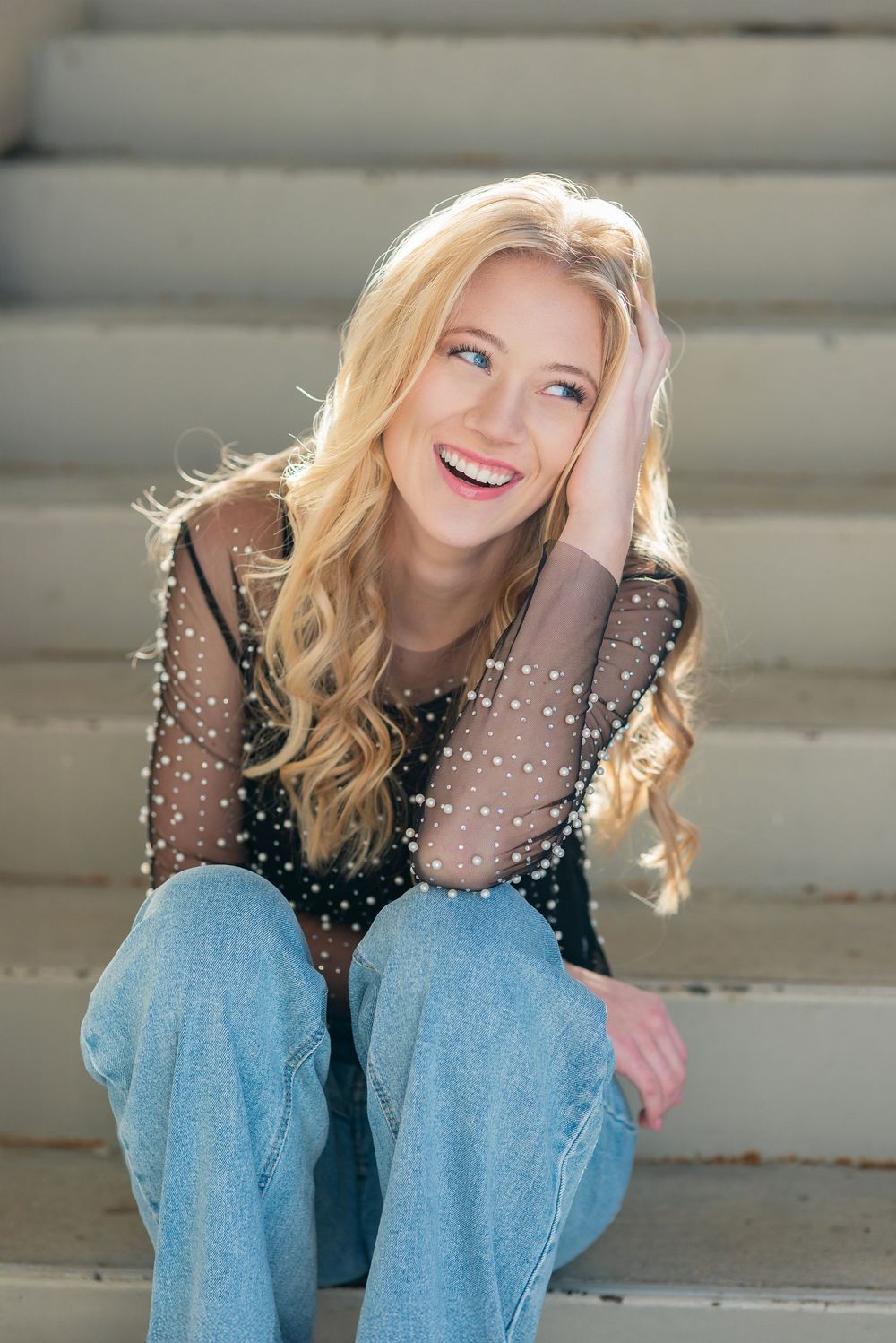 High school senior portrait in urban setting