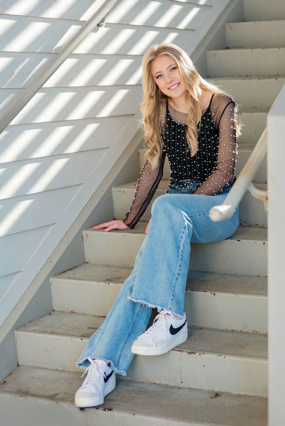 High school senior portrait in urban setting
