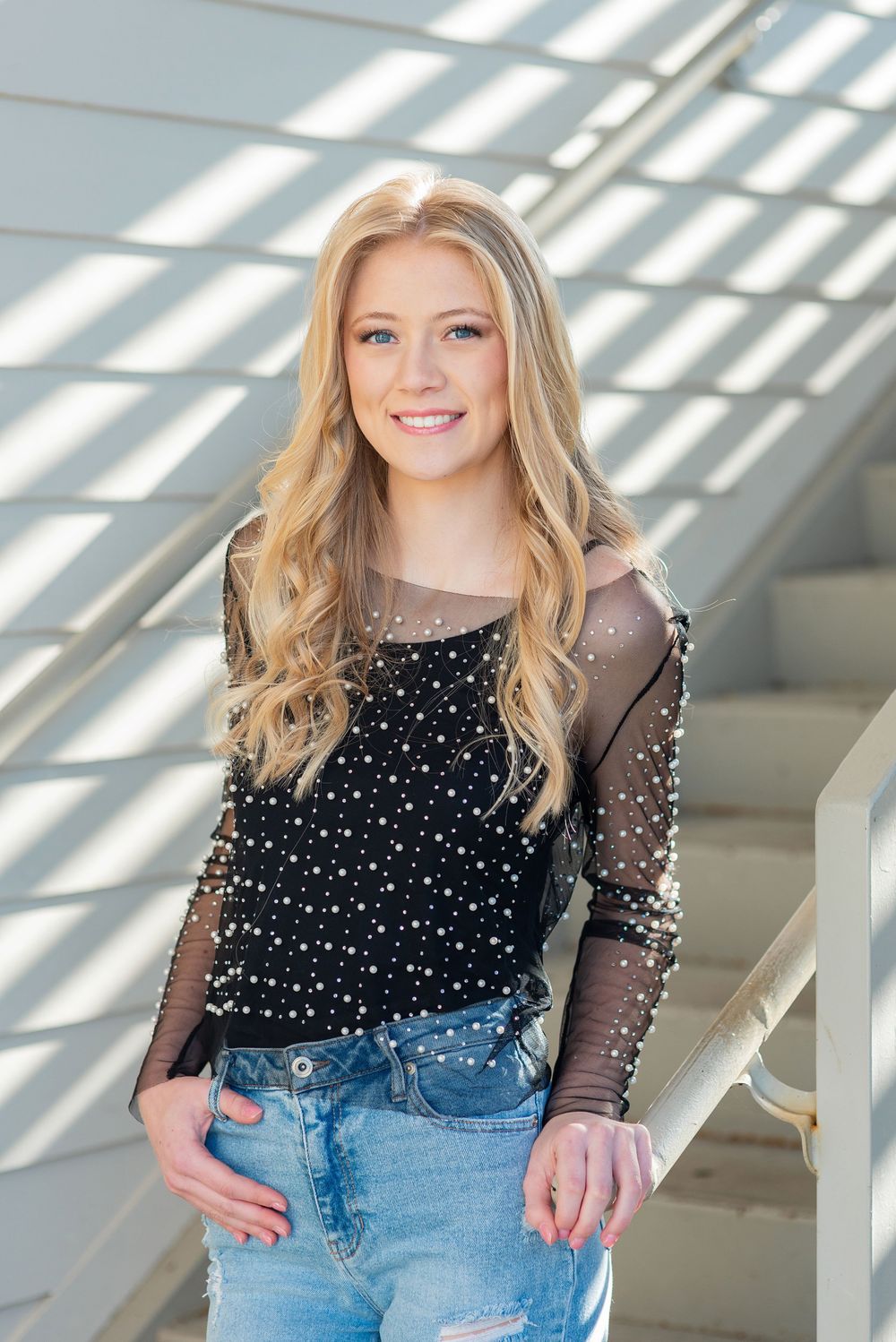 High school senior portrait in urban setting