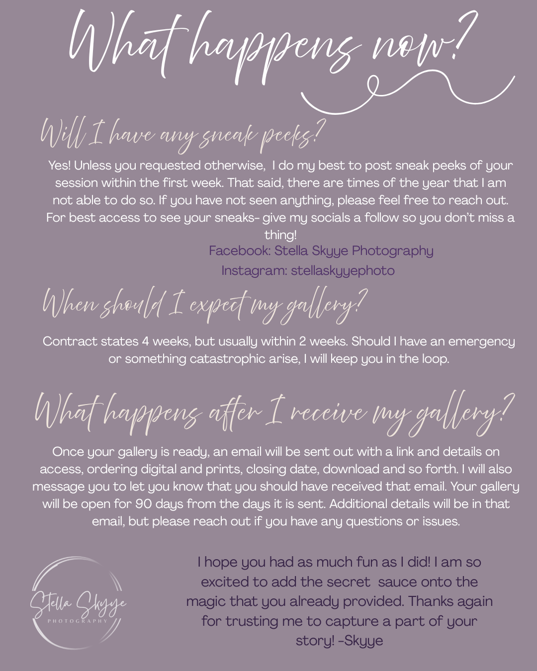 List of what happens now that central Arkansas photo session in complete with Stella Skyye Photography.