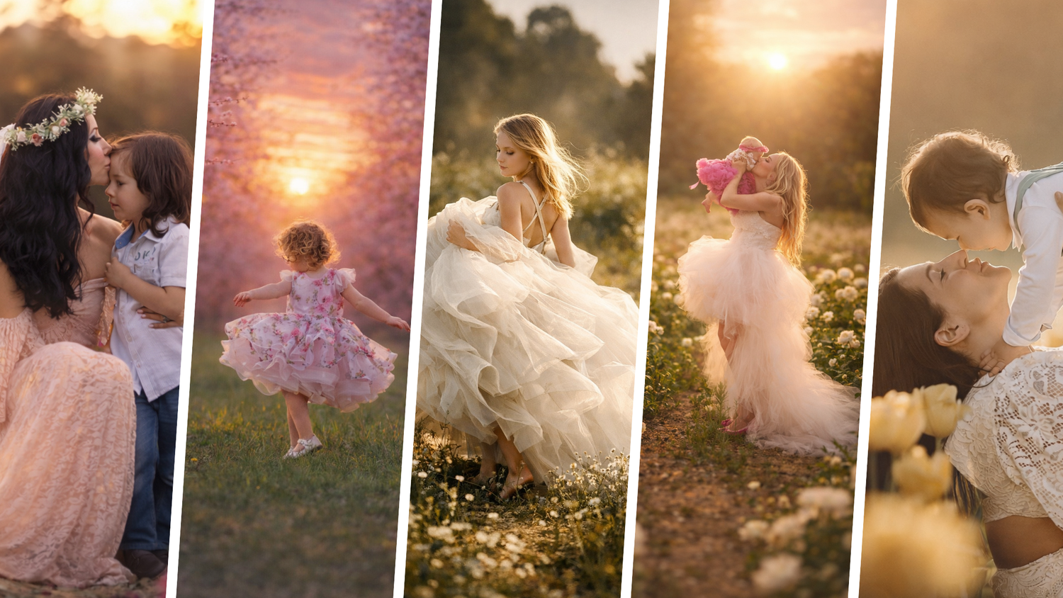 Collage of images from portrait sessions taken in South Jersey and Philadelphia. Editorial Photography