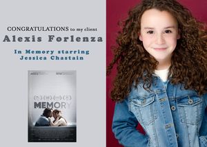 Congratulations announcement for Memory film featuring actor in denim jacket against burgundy background.