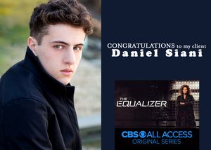 Casting announcement for The Equalizer CBS series with dramatic headshot against dark backdrop.
