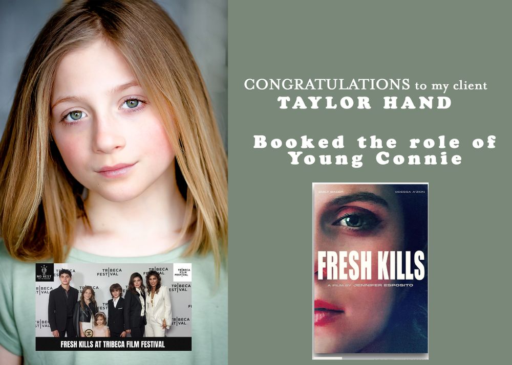 Promotional image for Fresh Kills with headshot and text overlay on sage green background.