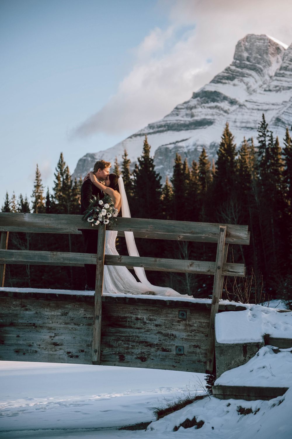 Wedding Photography - Wedding Portraiture at Lake Minnewanka, Banff AB.