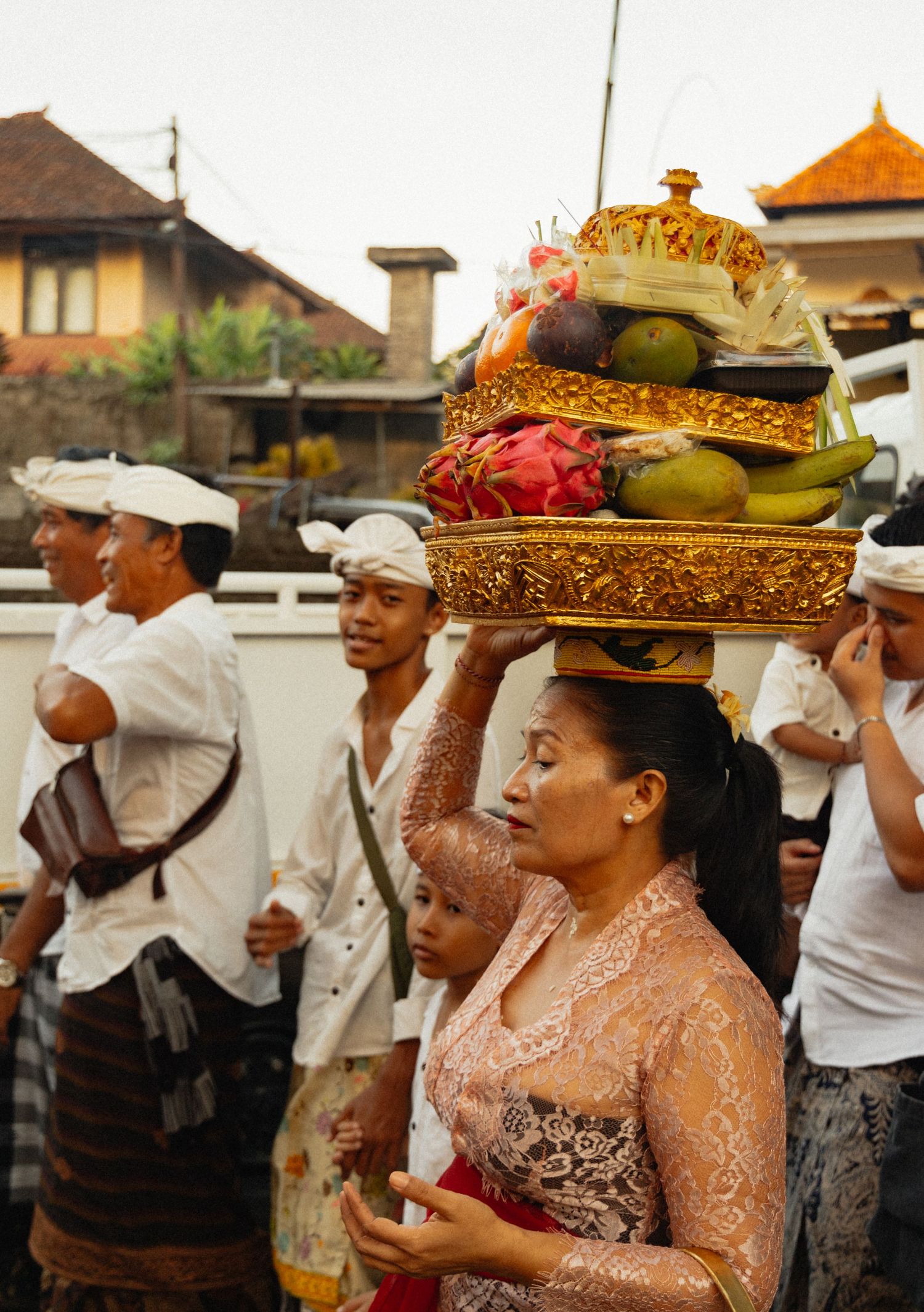 Balinese Hindu Ceremony, Bali, Indonesia. Travel photography, documentary portrait.