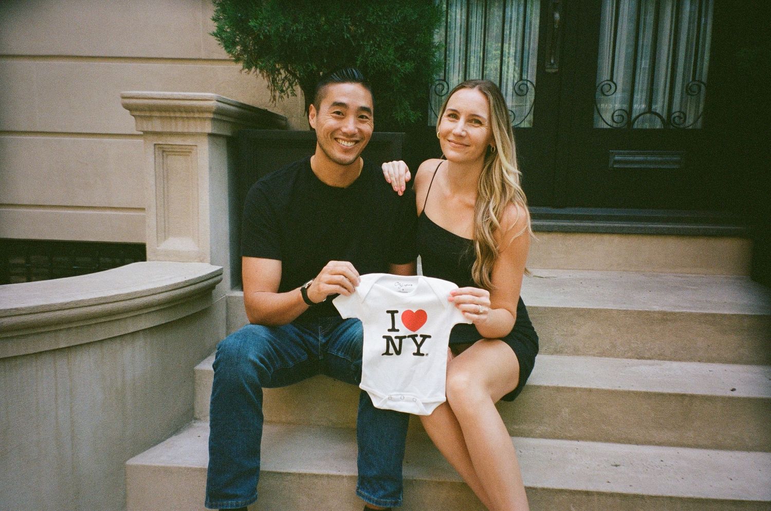 lifestyle family photography with elevated, destination feel and natural light on 35mm film in New York City