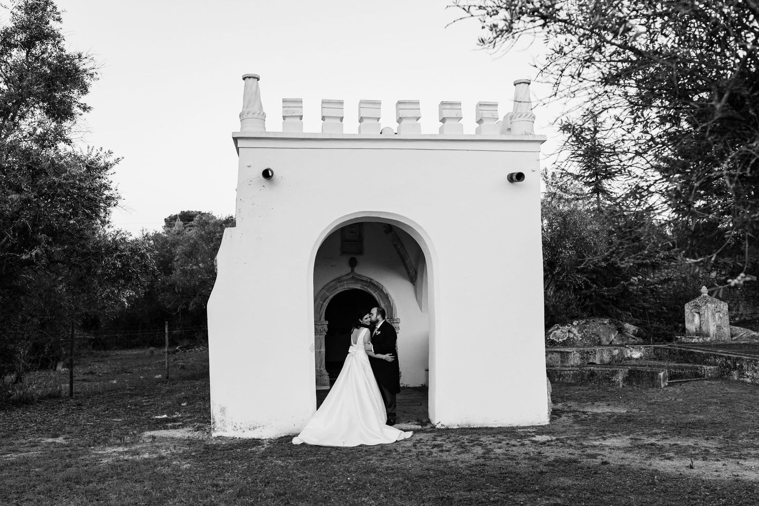 Couple photoshoot at Romantic Destination Wedding in Évora, Portugal with Historic Cloisters and Garden Reception